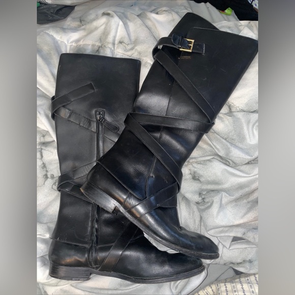 Alexander McQueen Knee Hifh Leather Riding Boots - Picture 6 of 6